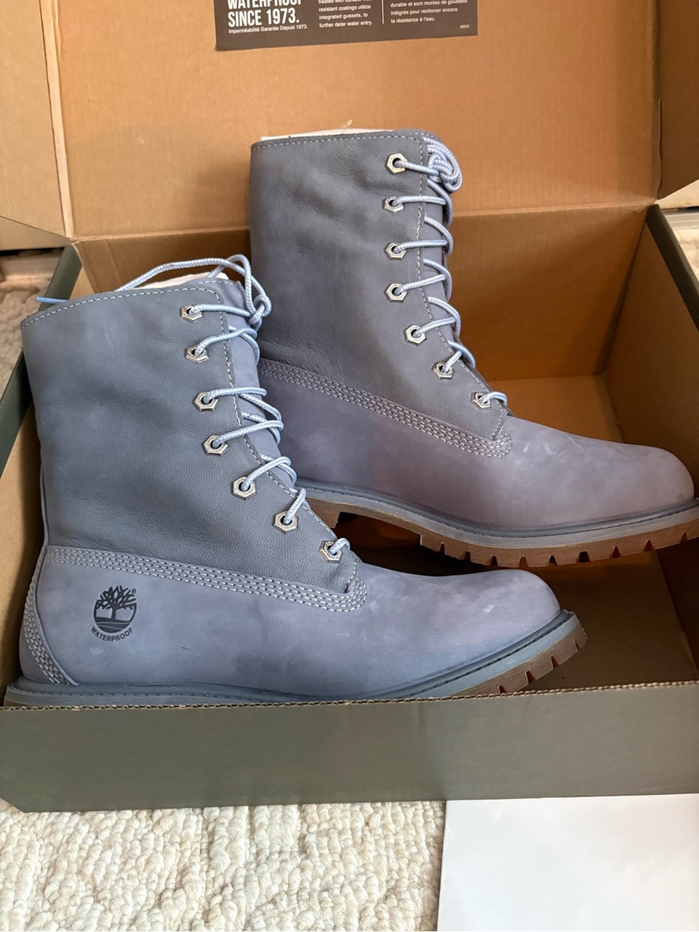 NIB Timberland waterproof blue boots. So nice!